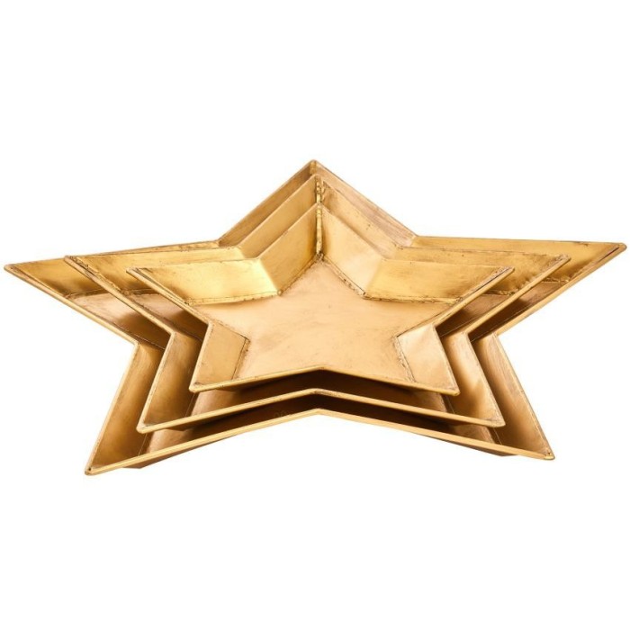 SET 3 VASSOI STELLA ORO 60X57.